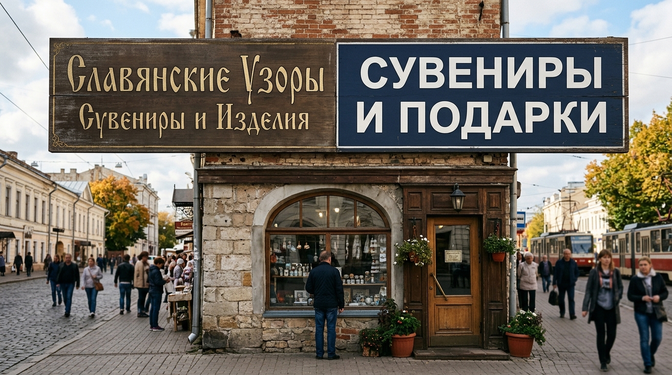 Сравнение шрифтов вывески: тонкий рукописный и жирный рубленый