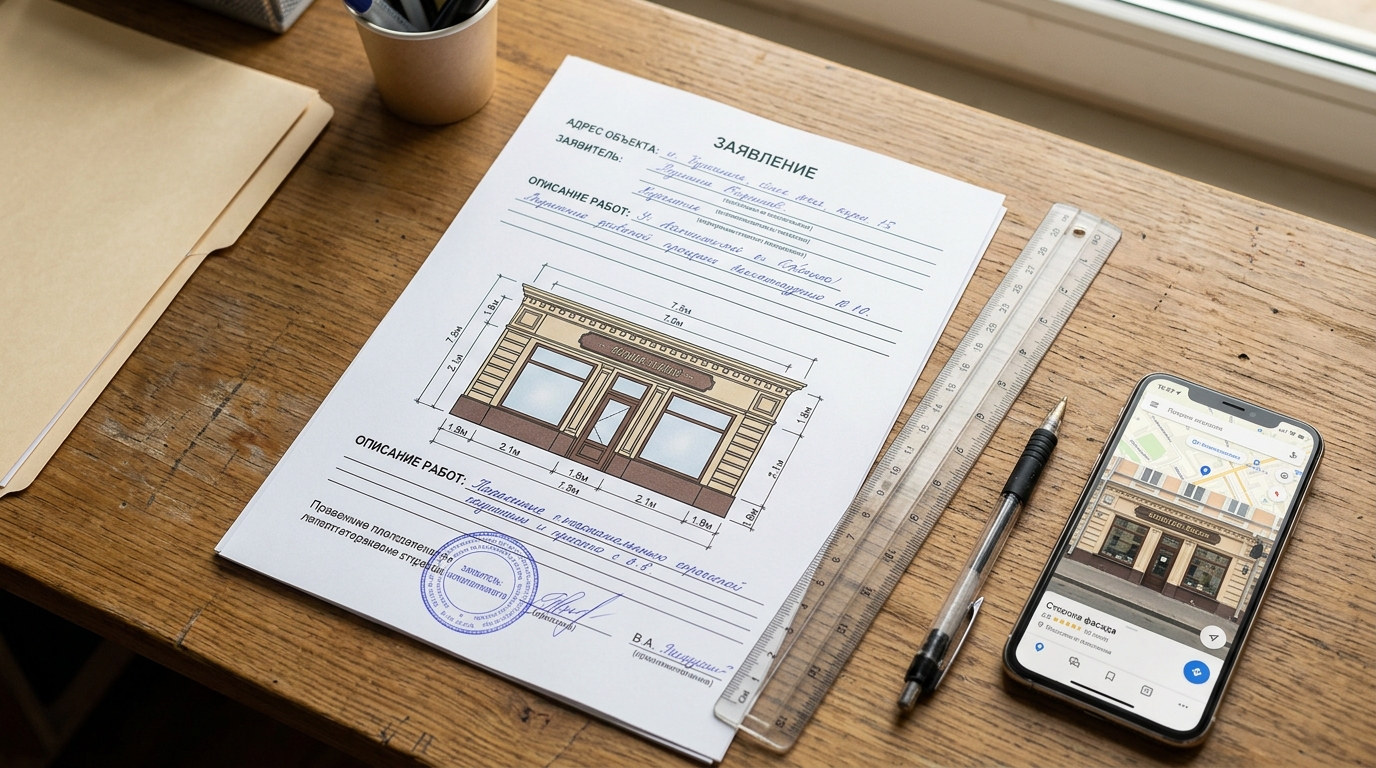 Паспорт фасада и согласование вывески магазина
