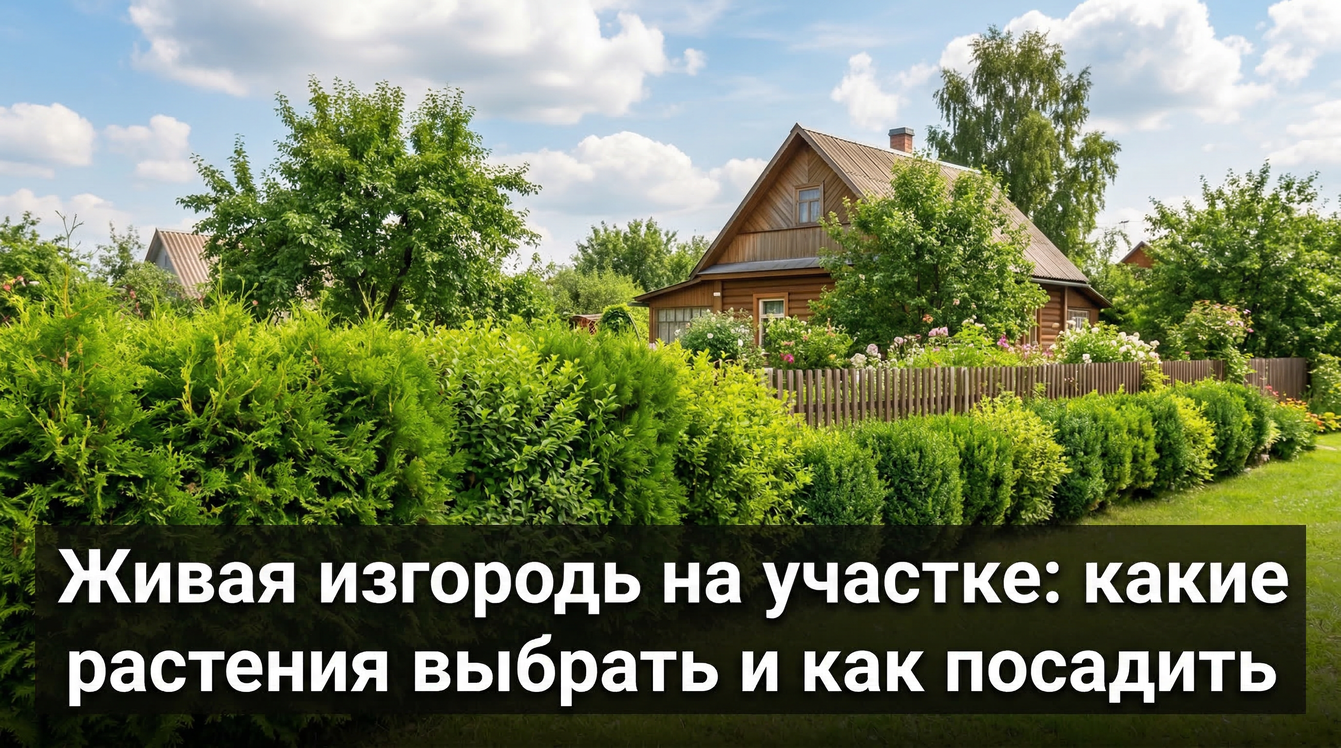 Живая изгородь на участке: какие растения выбрать и как посадить — обложка статьи