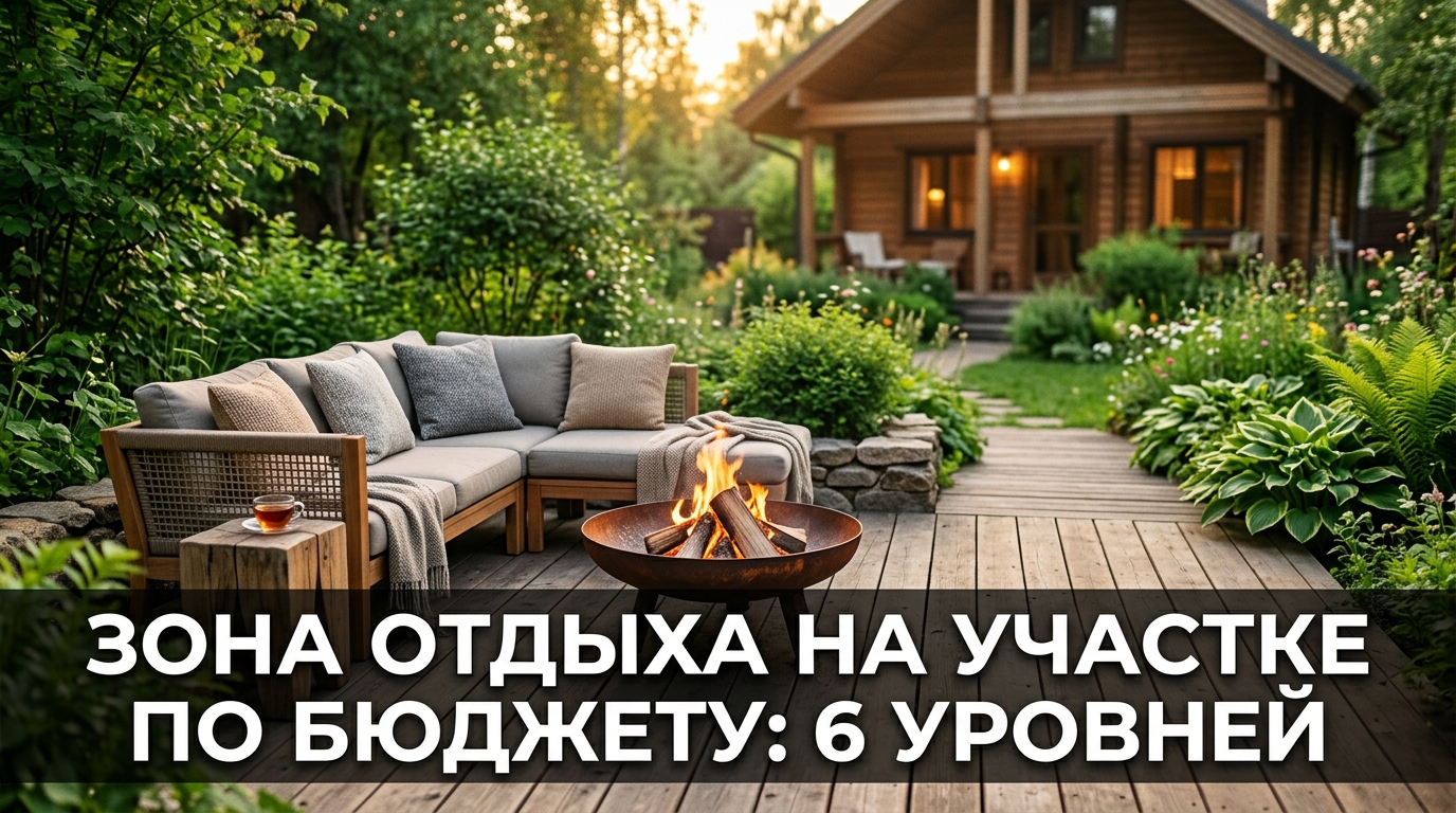 Зона отдыха на участке по бюджету: 6 уровней